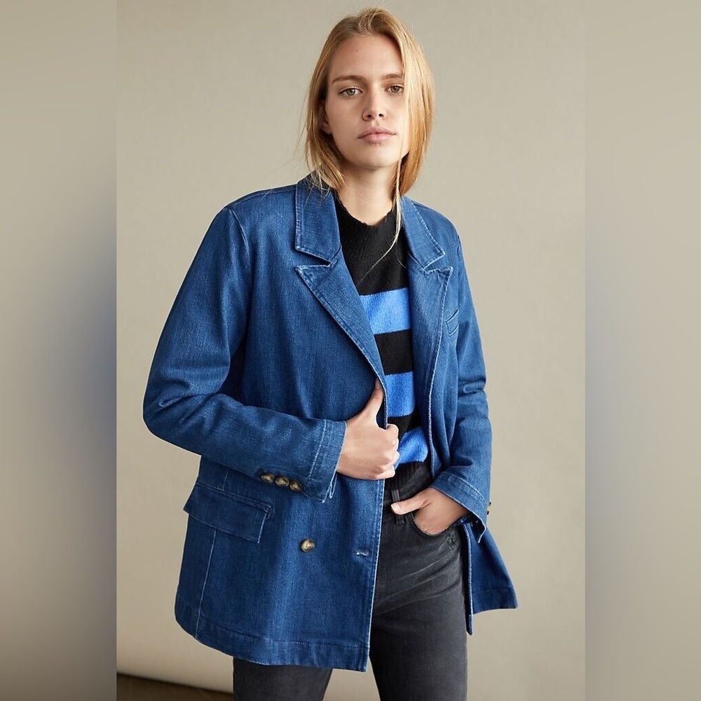 Pilcro and the Letterpress denim blazer size L